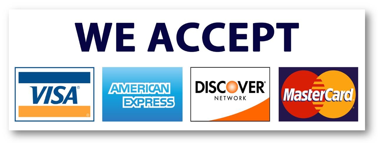Amazon.com : We Accept Credit Cards AmEx Visa MasterCard Discover
